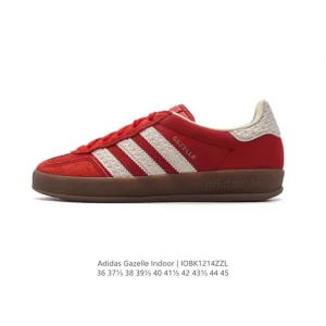 Adidas Originals Gazelle Indoor Retro Leather Sneakers with Gum Sole