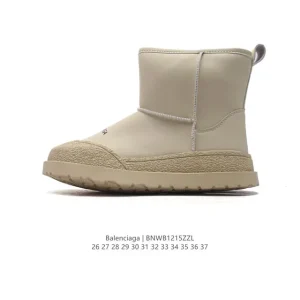 Balenciaga Kids Winter Snow Boots Fur Lined Short Calf Boots