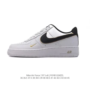 Nike Air Force 1 '07 Low White Leather Sneakers with Air Cushioning