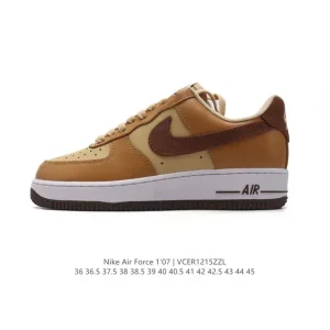Nike Air Force 1 07 Low White Leather Sneakers with Air Cushioning