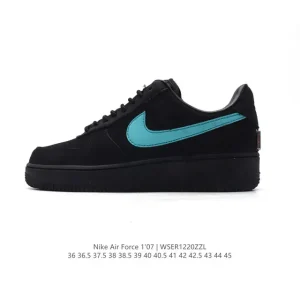 Nike Air Force 1 07 Low White Leather Sneakers with Air Cushioning