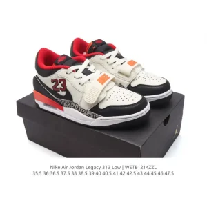 Jordan Legacy 312 Low Men's Basketball Shoes - Black & White