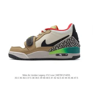 Jordan Legacy 312 Low Men's Basketball Shoes - Black White Red