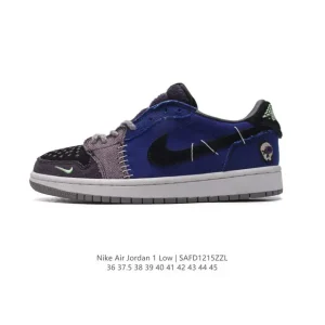 Jordan Zion Voodoo AJ1 Low Brown Patchwork Voodoo Doll Sneakers