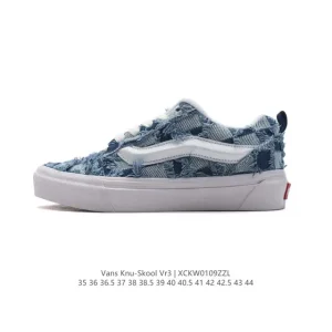 Vans Knu Skool VR3 LX Denim Fat Tongue Retro Skate Shoes