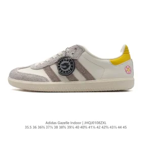 Adidas Originals Gazelle Indoor Retro Leather Sneakers with Gum Sole