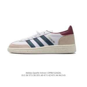 Adidas Originals Gazelle Indoor Retro Leather Sneakers with Gum Sole