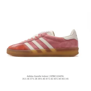 Adidas Originals Gazelle Indoor Retro Leather Sneakers with Gum Sole