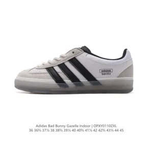Adidas Bad Bunny Gazelle Indoor White Leather Sneakers