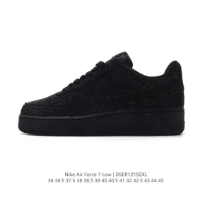 Nike Air Force 1 07 Low Crystal Embellished Thick Sole Sneakers