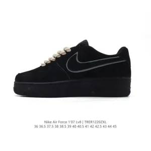 Nike Air Force 1 '07 Low White Leather Sneakers with Air Cushioning