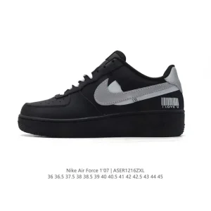 Nike Air Force 1 '07 Low White Leather Sneakers with Air Cushioning