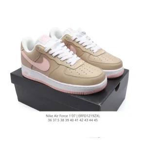 Nike Air Force 1 '07 Low White Leather Sneakers with Cushioning