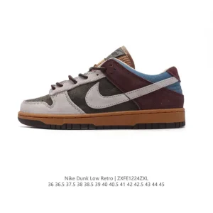 Nike SB Dunk Low Pro Vintage Leather Skateboarding Shoes for Men and Women