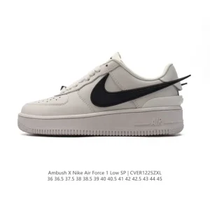 Nike Air Force 1 Low x Ambush Collaboration Leather Sneakers