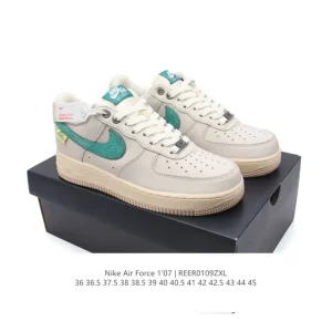 Nike Air Force 1 Low White Leather Casual Sneakers for Men and Women