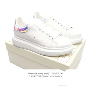 Alexander McQueen Runner Flash Smooth Leather White Fashion Sneakers