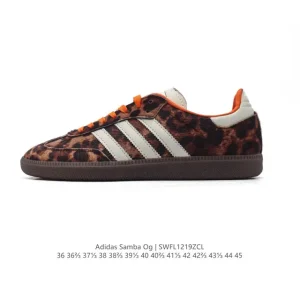Adidas Originals Samba Og Shoes Classic Sneakers with Furry Fabric and T-Toe Design
