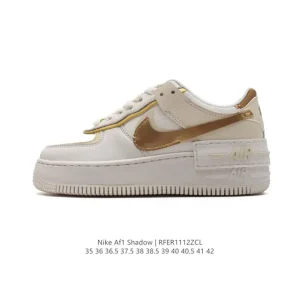 Nike Air Force 1 Shadow Low Platform Women's Shoes White Suede