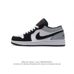 Jordan AJ1 Low Retro Classic Leather Basketball Shoes with Air Cushion