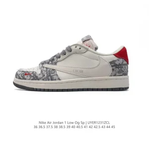 Jordan Military Blue Low AJ1 Retro Reverse Swoosh Basketball Shoes