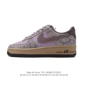 Nike Air Force 1 '07 Low White Leather Casual Sneakers with Air Cushion