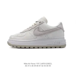 Nike Air Force 1 Luxe Low Top Leather Casual Sneakers with Gold Details
