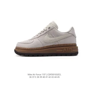 Nike Air Force 1 Low Luxe Leather Sneaker with Gold Stitching