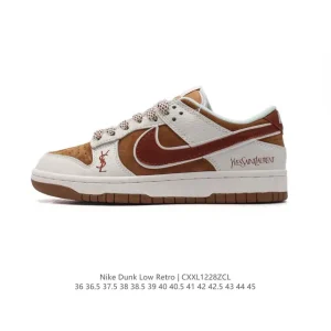 Nike Dunk Low Retro YSL Collaboration Vintage Basketball Sneakers