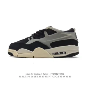 Nike Air Jordan 4 Retro OG Low Black Cement Men Women Basketball Shoes