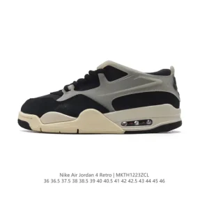 Nike Air Jordan 4 Retro OG Low Black Cement Men Women Basketball Shoes