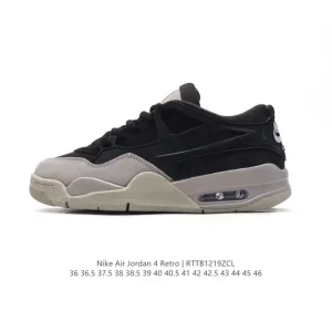 Nike Air Jordan 4 Retro OG Low Black Cement Men Women Basketball Shoes