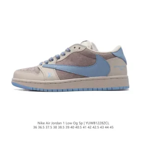 Jordan Military Blue Low AJ1 Reverse Swoosh Retro Basketball Shoe