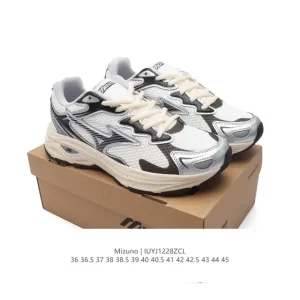 Mizuno Wave Retro Lifestyle Sneaker with Mechanical Cushioning and Thick Sole