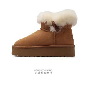 UGG Classic Short Chestnut Sheepskin Boots for Women Winter Warm Snow Boots