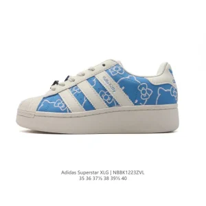 Adidas Superstar XLG Hello Kitty Low Top Thick Sole Leather Sneakers
