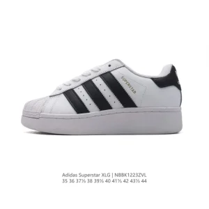 Adidas Originals Superstar XLG Leather Platform Sneakers with Shell Toe