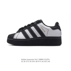 Adidas Originals Superstar XLG Leather Platform Sneakers with Shell Toe