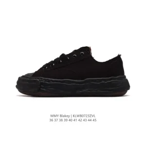 MMY Blakey Dirty Canvas Low Top Sneakers with Melted Sole