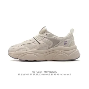 FILA Men's and Women's Retro Dad Sneakers with Breathable Mesh and Leather