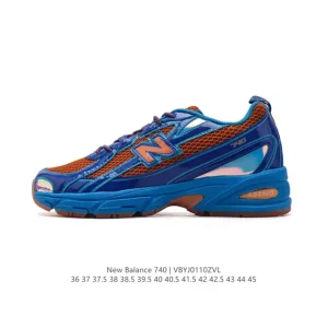 New Balance MR740 Vintage Grey Dad Shoe with Blue Accent