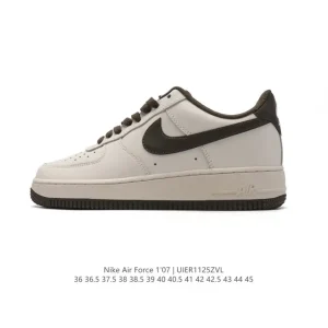 Nike Air Force 1 Low 07 White Leather Casual Sneakers with Air Cushioning
