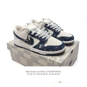 Nike Dunk Low Retro Louis Vuitton Collaboration Vintage Basketball Skate Shoes