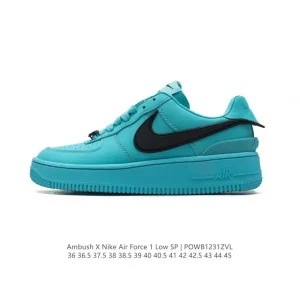 Nike Air Force 1 Low Ambush Collaboration Leather Sneakers with Extended Swoosh