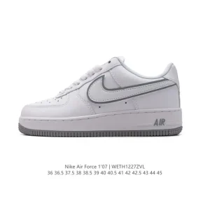 Nike Air Force 1 Low White Leather Casual Sneakers for Men and Women