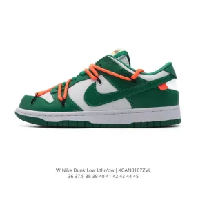 Nike Dunk Low Leather Deconstructed Off White Dual Laces Skateboarding Shoes