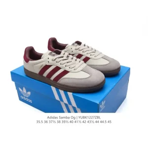 Adidas Samba OG Leather Shoes Classic White Sneakers for Men and Women
