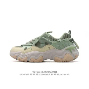 FILA Men's and Women's Retro Dad Shoes with Breathable Mesh and Leather