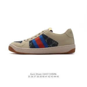 Gucci Rhyton Platform Leather Sneakers White Vintage 2024 New Release
