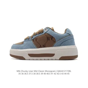 MLB Chunky Liner Mid Retro Street Leather Chunky Sneakers